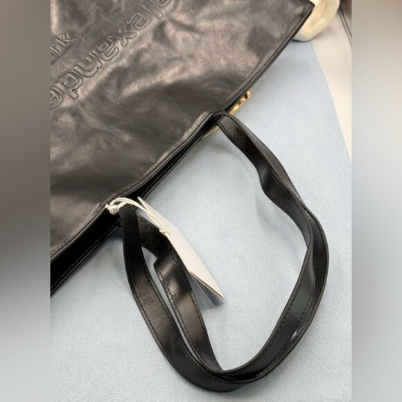 🆕 ALEXANDER WANG 🧿 NWOT Punch Crackle Leather Tote, Black Leather - AUTHENTIC - Picture 14 of 16